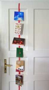 Weihnachtskarten auf Schleifenband